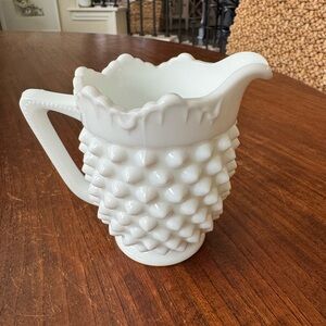Vintage Fenton White Hobnail Milk Glass Creamer